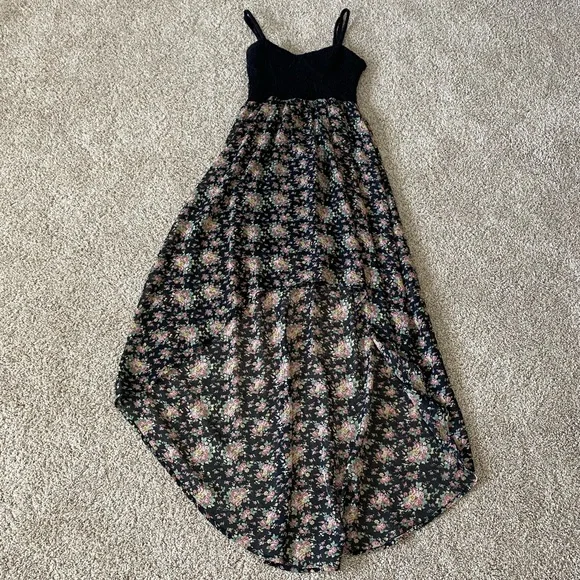 American Rag high low black floral dress size small - Picture 2 of 7